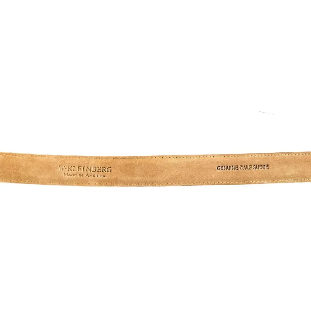 W. Kleinberg Suede Belt with O-ring Buckles Charcoal 34 Inches